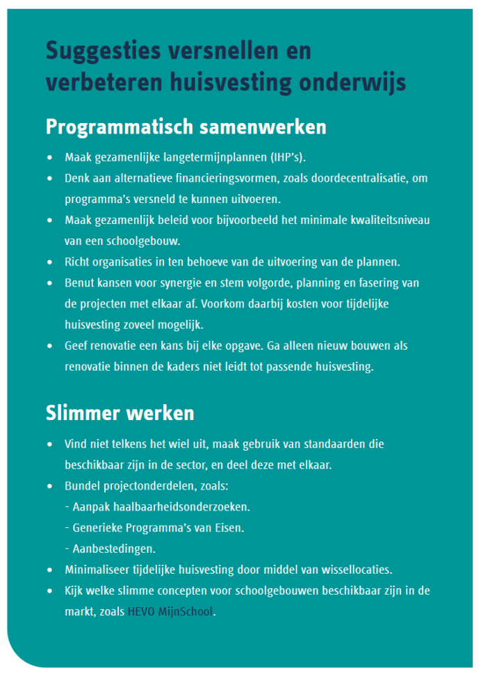 Suggesties scholenbouw HEVO